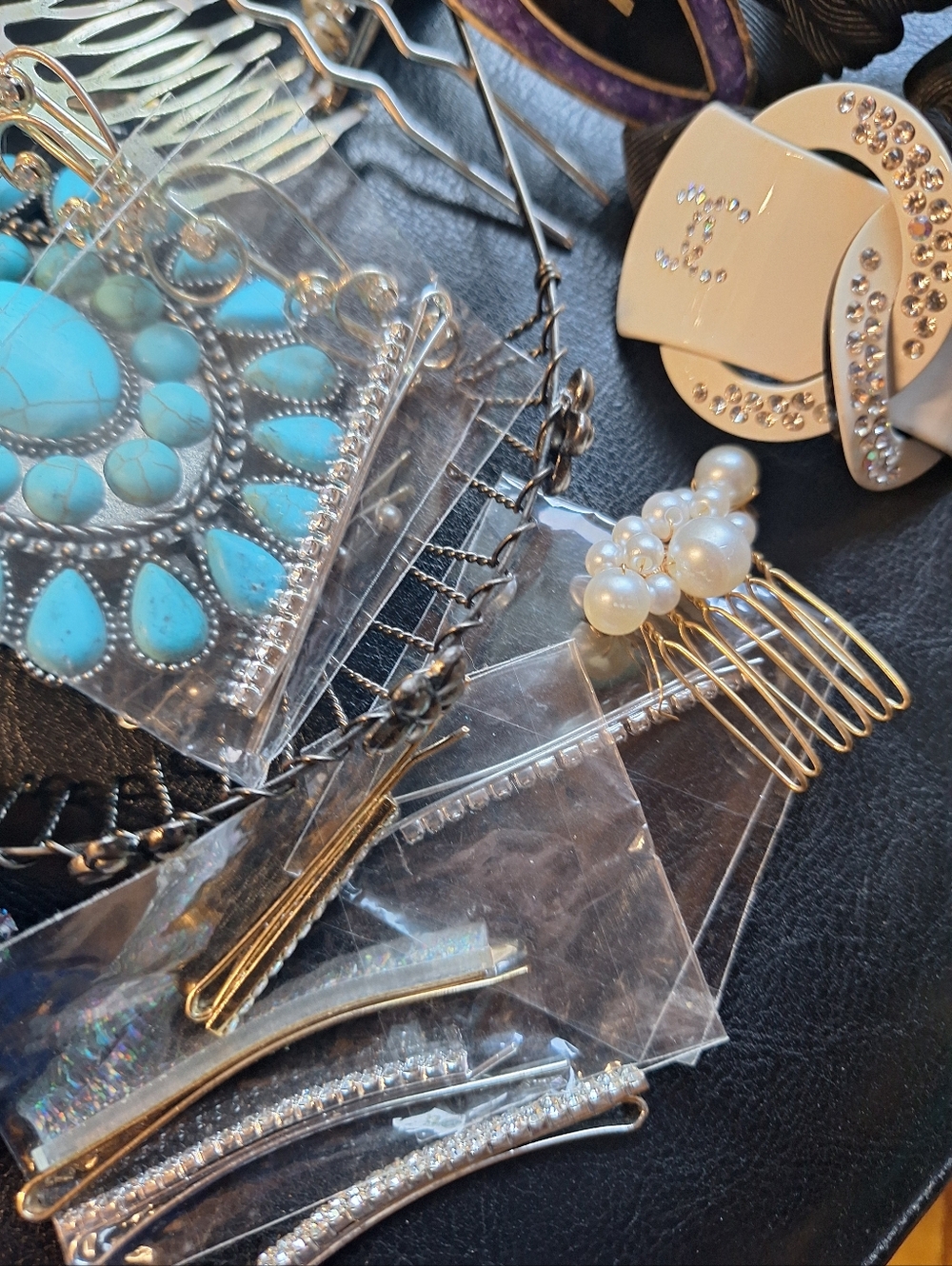 47 Lot Vintage to Now Hair Clips & Barrettes Pins Colorful Bohemian Coastal - Picture 6 of 6